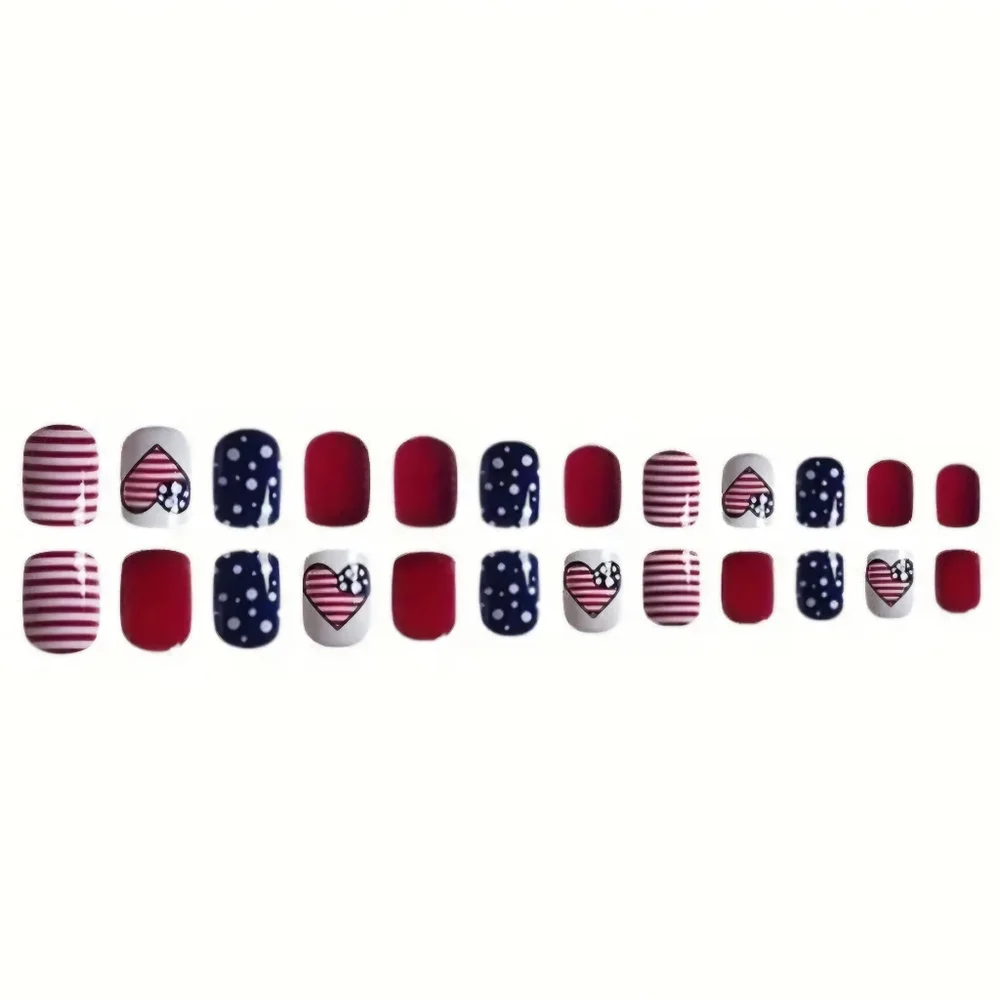 Red White And Blue 4th Of July Press On Nails
